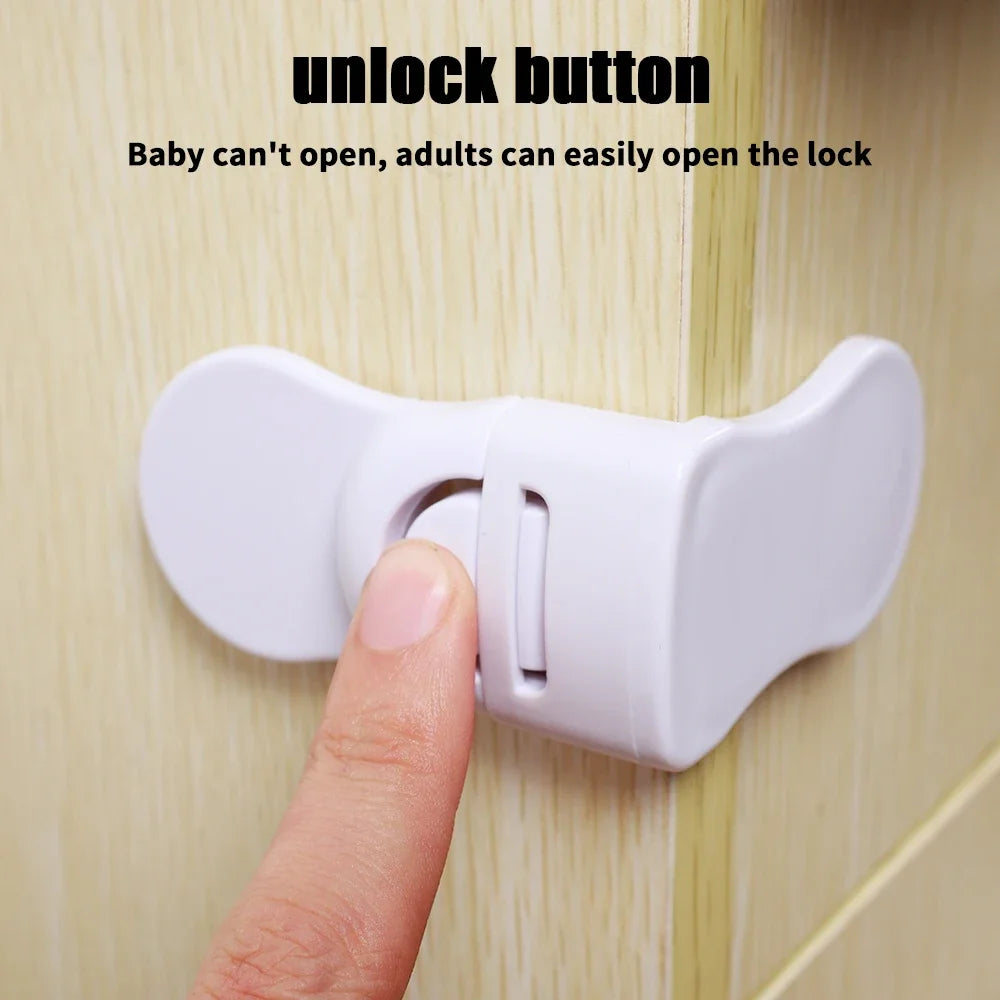 Plastic Baby Safety Lock Anti-Pinching Drawer Locks Cabinet Lock Refrigerator Lock Buckle Children Protection For Household Tool
