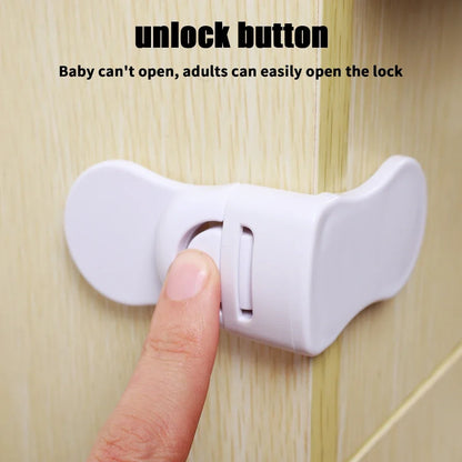 Plastic Baby Safety Lock Anti-Pinching Drawer Locks Cabinet Lock Refrigerator Lock Buckle Children Protection For Household Tool