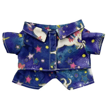 20CM Plush Doll Clothes Suit Fruit Animals Printing Lapel Shirt Pants Casual Wears Cotton Stuffed Toys Idol Dolls Accessories