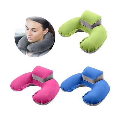 Inflatable Pillow U Shape Travel Neck Support Lightweight Airplane Sleep Camping Outdoor Pillows TPU Ergonomic Anti Leak
