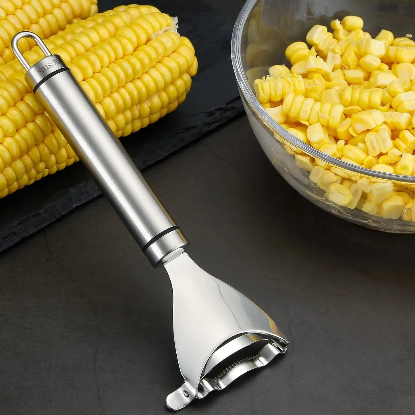 Corn Peeler Stainless Stee Corn Cob Stripper Tool Corn Thresher from the Cob Removes Corn Kernels From Corn Cobs In Seconds