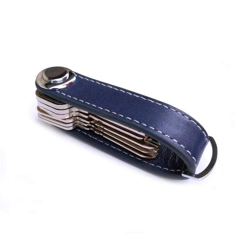 Car Key Pouch Bag Case Wallet Holder Chain Key Wallet Ring Collector Housekeeper Pocket Key Organizer Smart Leather Keychain