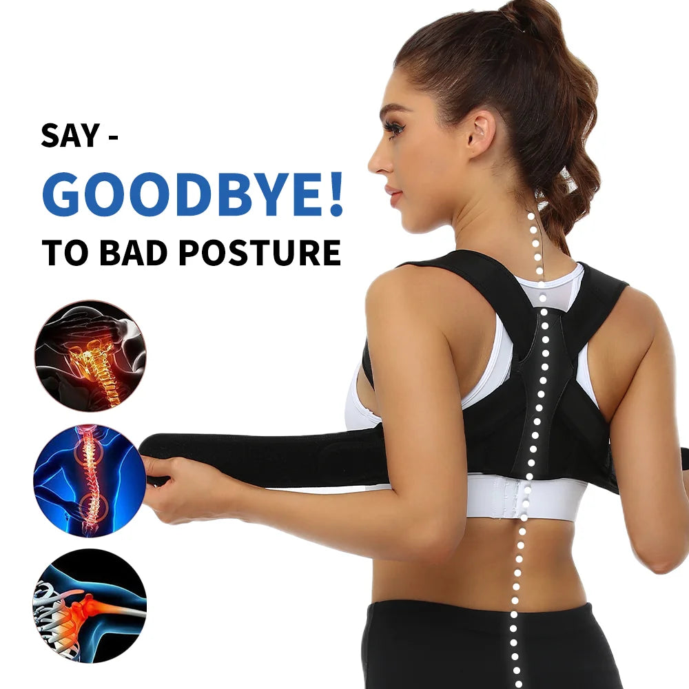 1 Pc Back Support Strap Corrector - Suitable For Female Male Scoliosis And Hunchback Pain And Adjustable Posture Training Device