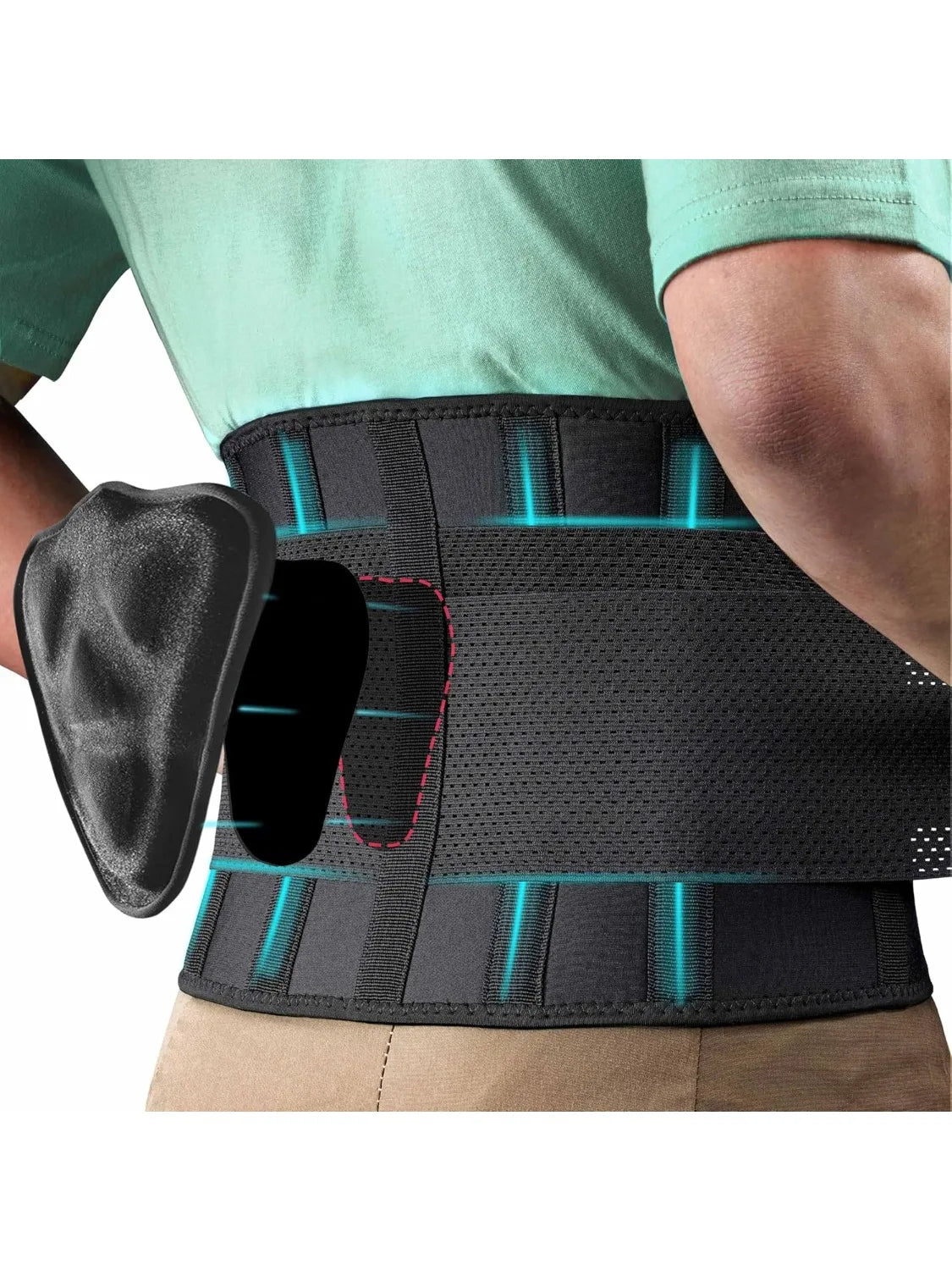 Back Brace for Men Lower Back Pain Relief Lumbar Support Brace Waist Belt with Ergonomic 3D Silicone Pad for Heavy Lifting Work