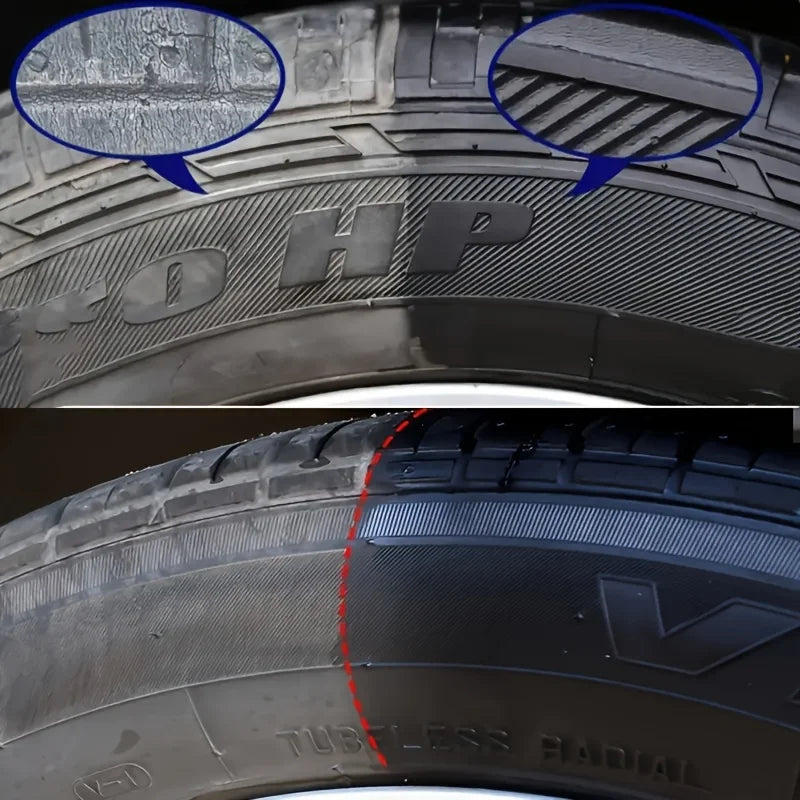 Tire Shine & Plastic Repair Paste - Removes Scratches/Oxid, Restores Shine for Tires/Trim with UV Protect, 5-Min Fix