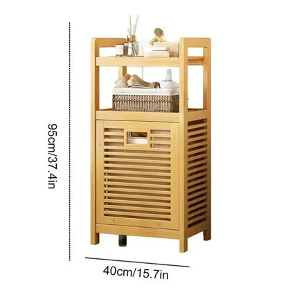 Dirty Clothes Basket Wood Vine Weaving Laundry Hamper Multi-function Bathroom Rack Large Capacity Laundry Baskets Storage Rack