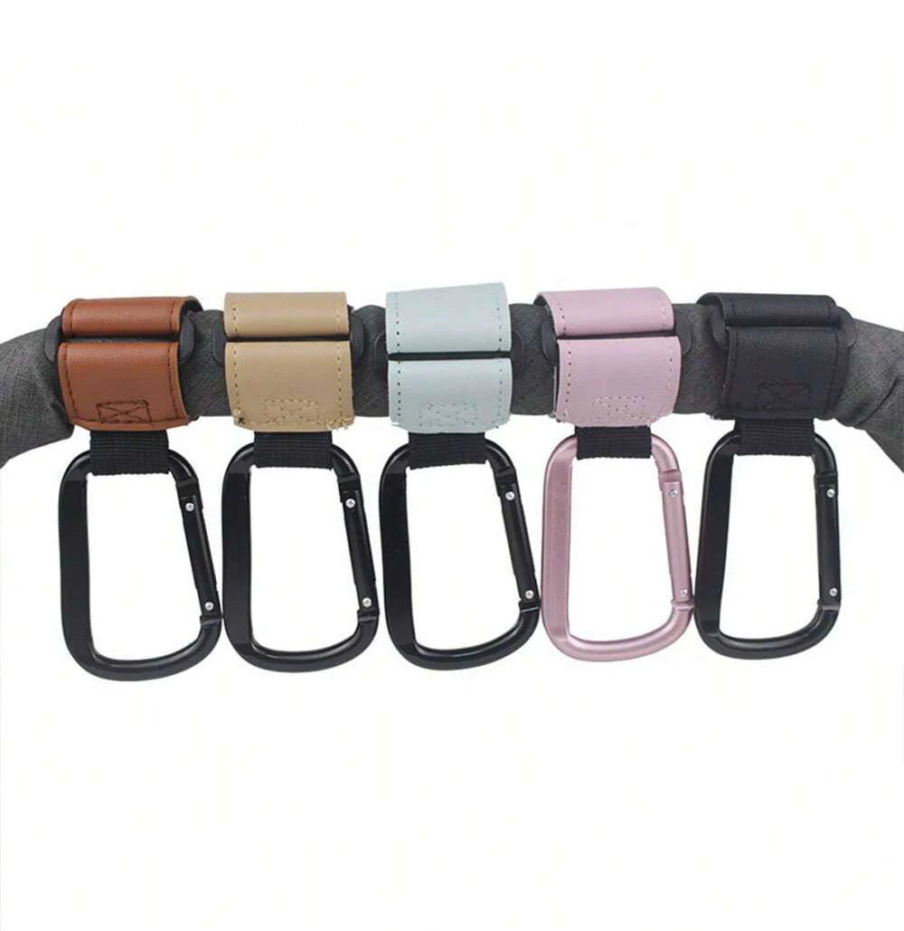 1/2pcs PU Leather Baby Bag Stroller Hook Pram Cart Organizer 360 Degree Rotatable Hook High-quality Crochet Stroller Accessories
