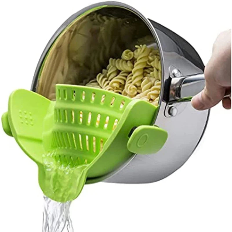 Adjustable Silicone Clip-On Strainer Pot Strainer Adjustable Clip On Strainer For Pots Pans And Bowls Kitchen Pot Strainer