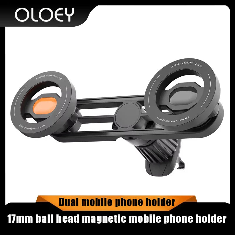2 in 1 Car Air Vent Bracket Magnet Phone Holder Magnetic 2 Phone Mounts Car Smart Phone Holders Stands for Magsafe iPhone 16