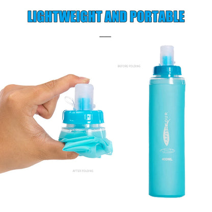 1PCS Soft Flask, Shrink As You Drink Soft Water Bottle for Hydration Pack, Folding Water Bottle Running,Hiking,Cycling,Climbing