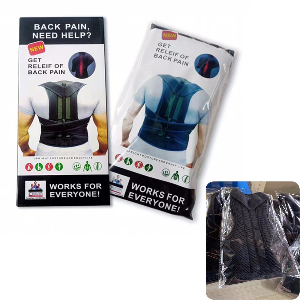 Back Brace Adjustable Scoliosis Hunchback Posture Corrector Adults Chest and Neck Forward Tilt Spine Support Straight Corrector