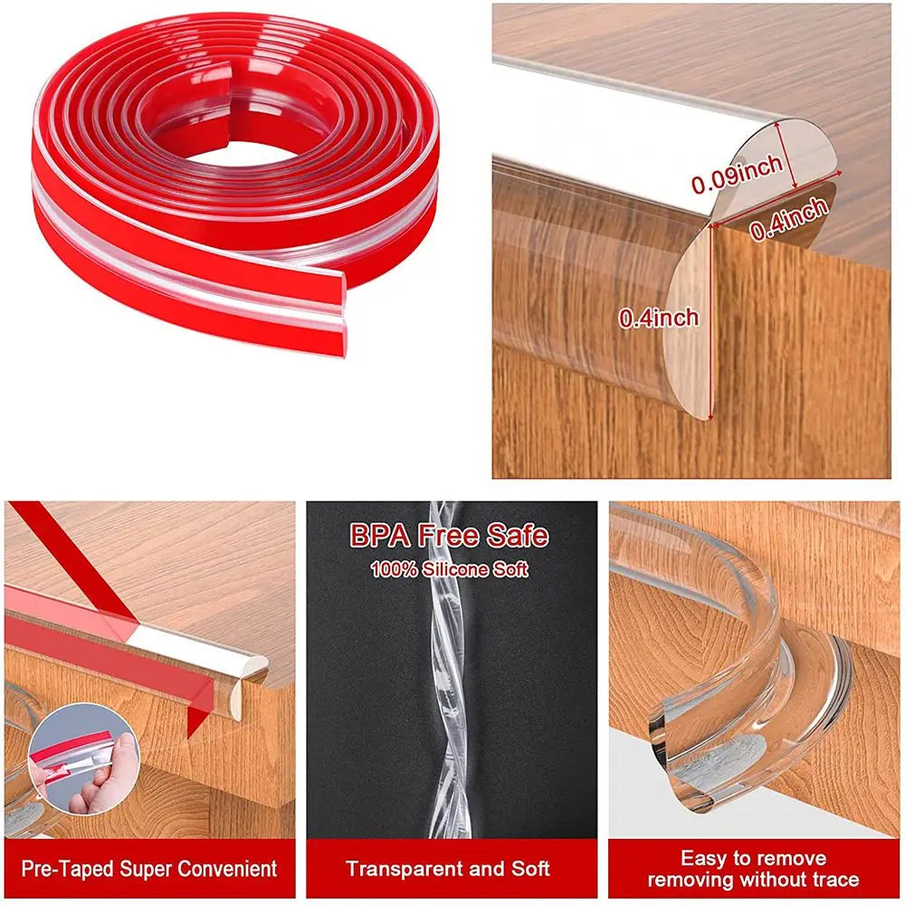 Table Edge Guard Furniture Corner Protector Strip Self Adhesive Transparent Kids Collision Proof Soft Bumper Baby Safety