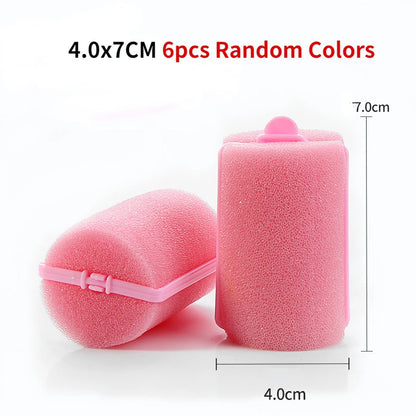 Soft Sponge Foam Cushion Hair Rollers Curlers Hairdressing Kit DIY Home Hair Styling Tool Hair Salon for Barber DIY Curls Random