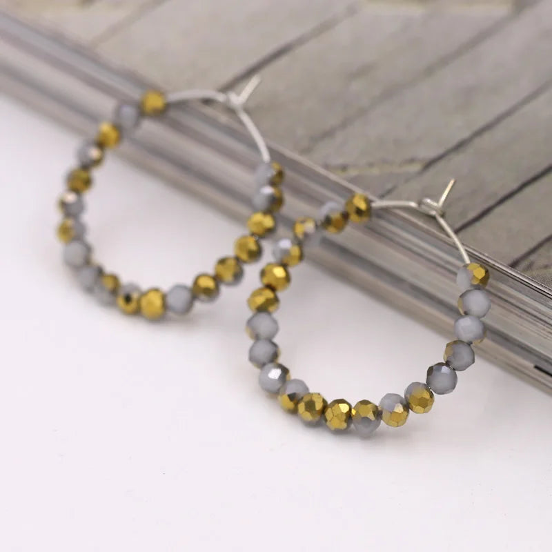 Fashion Women's Earrings Boho Colorful Crystal Beaded Earrings Jewelry Female Girls Gifts Ear Ring Accessories