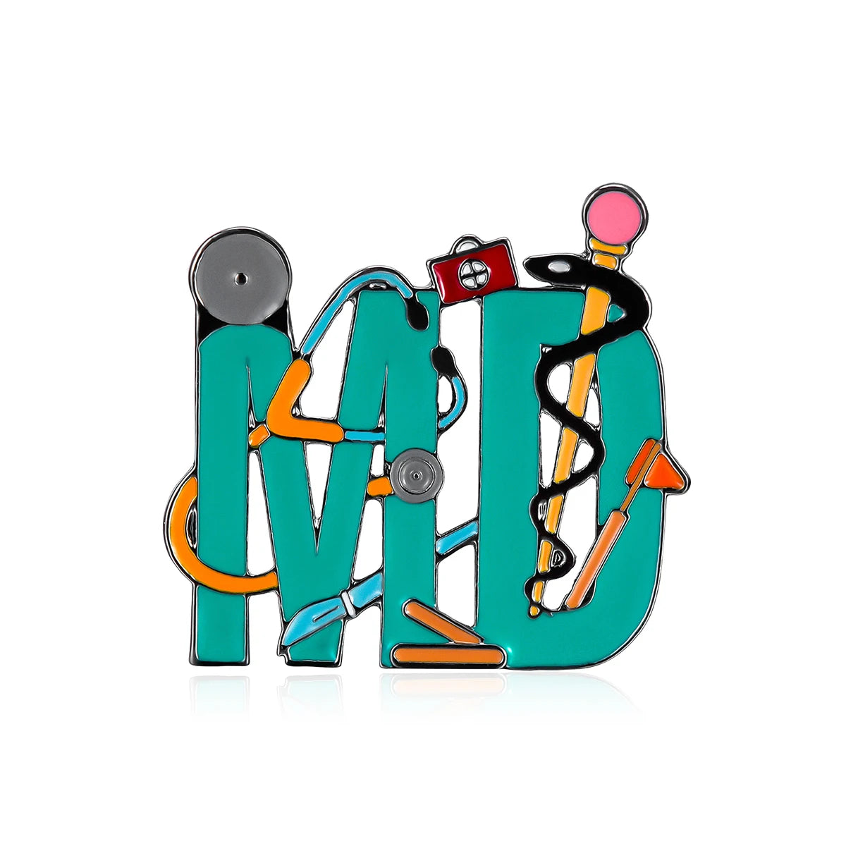 Creative RN MD Coloful Enamel Pin Brooch Medical nursing Lapel Lanyard Bag Badge Jewelry Accessories Gift for Nurse Doctor