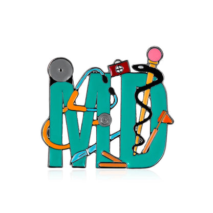 Creative RN MD Coloful Enamel Pin Brooch Medical nursing Lapel Lanyard Bag Badge Jewelry Accessories Gift for Nurse Doctor
