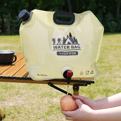 Outdoor Water Storage Bag 8L With Faucet Valve Travel Camping Food Grade Large Capacity Portable Foldable Plastic Water Bag