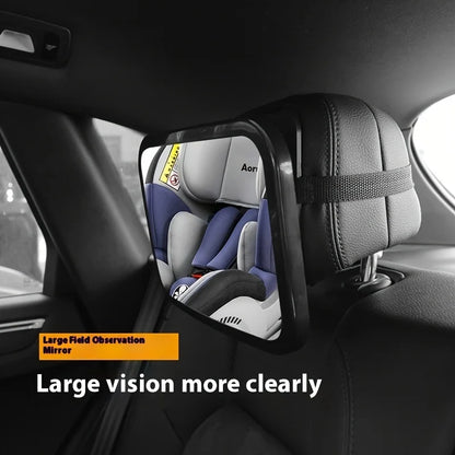 Durable Baby Car Mirror 360° Rotatable Safe for Seat Essential for Travel Easy Install Adjustable Arm Durable Rearview Mirror