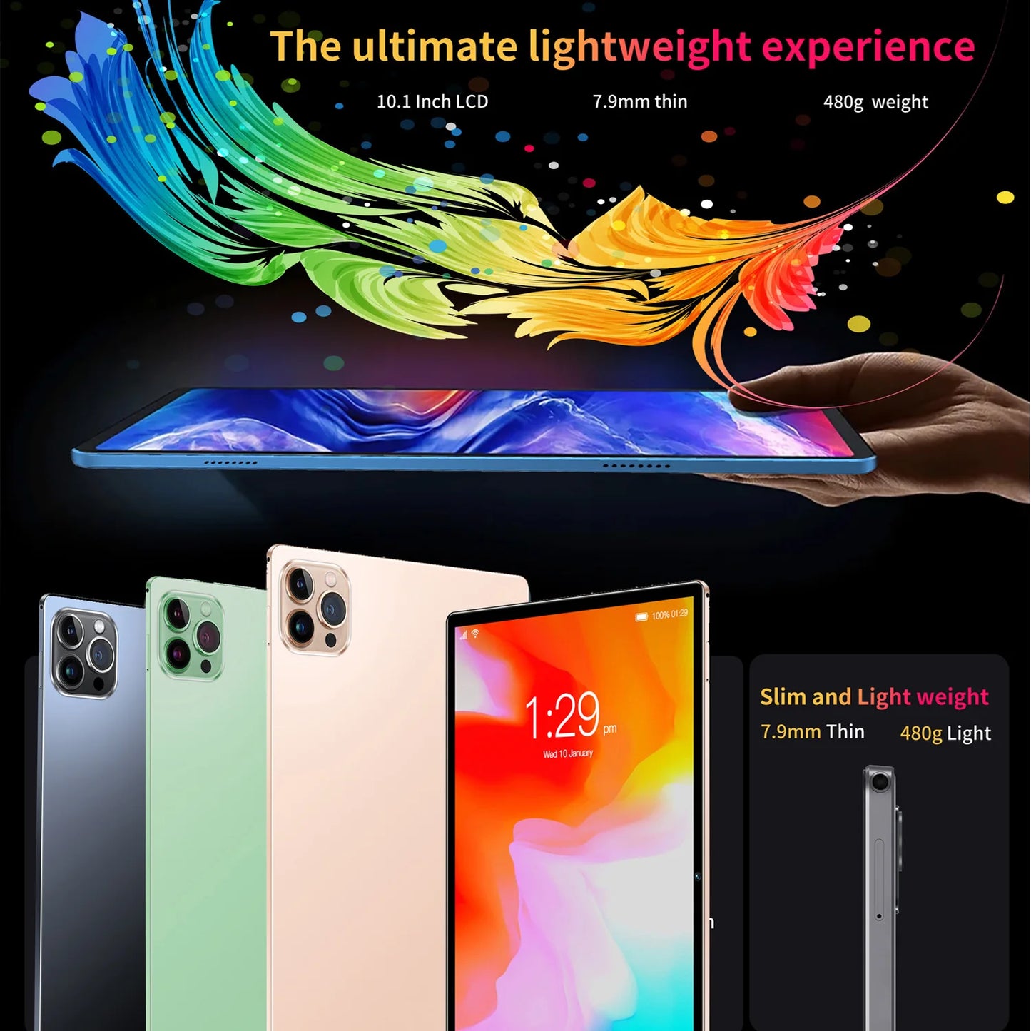 2024 Top selling 10.1-inch Tablet with 4GB RAM 64GB ROM, Android 11 System Tablet Song Player Global Version Tablet 5000 mAh