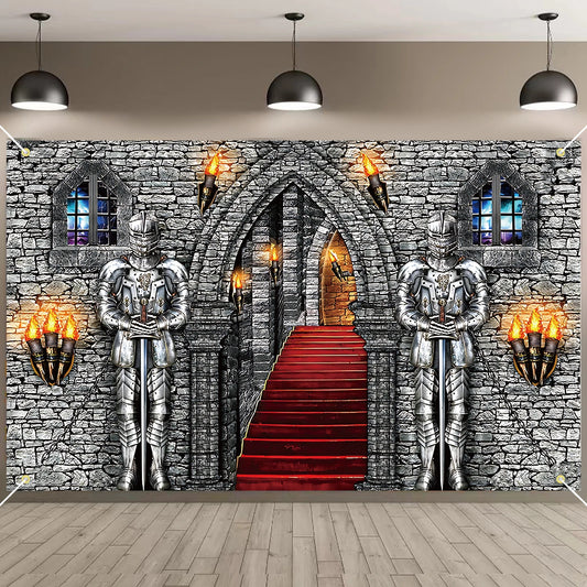 Medieval Party Banner Medieval Castle Backdrop Medieval Castle Backdrop Medieval Party Decorations Medieval Themed Party