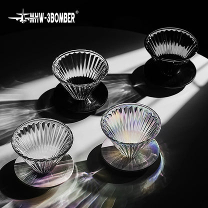 MHW-3BOMBE Pour Over Coffee Dripper Glass Coffee Dripper Coffee Filter Cup Reusable Coffee Drip Filter Cone Coffee Maker