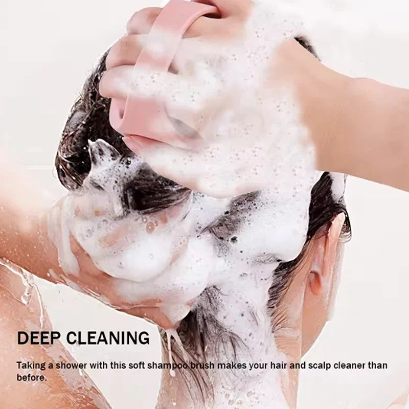 Scalp Scrubber Shampoo Brush Massager Clean Scalp Comb With Handle Hair Washing Brush Scalp Exfoliator Brush Head Scrubber Tools