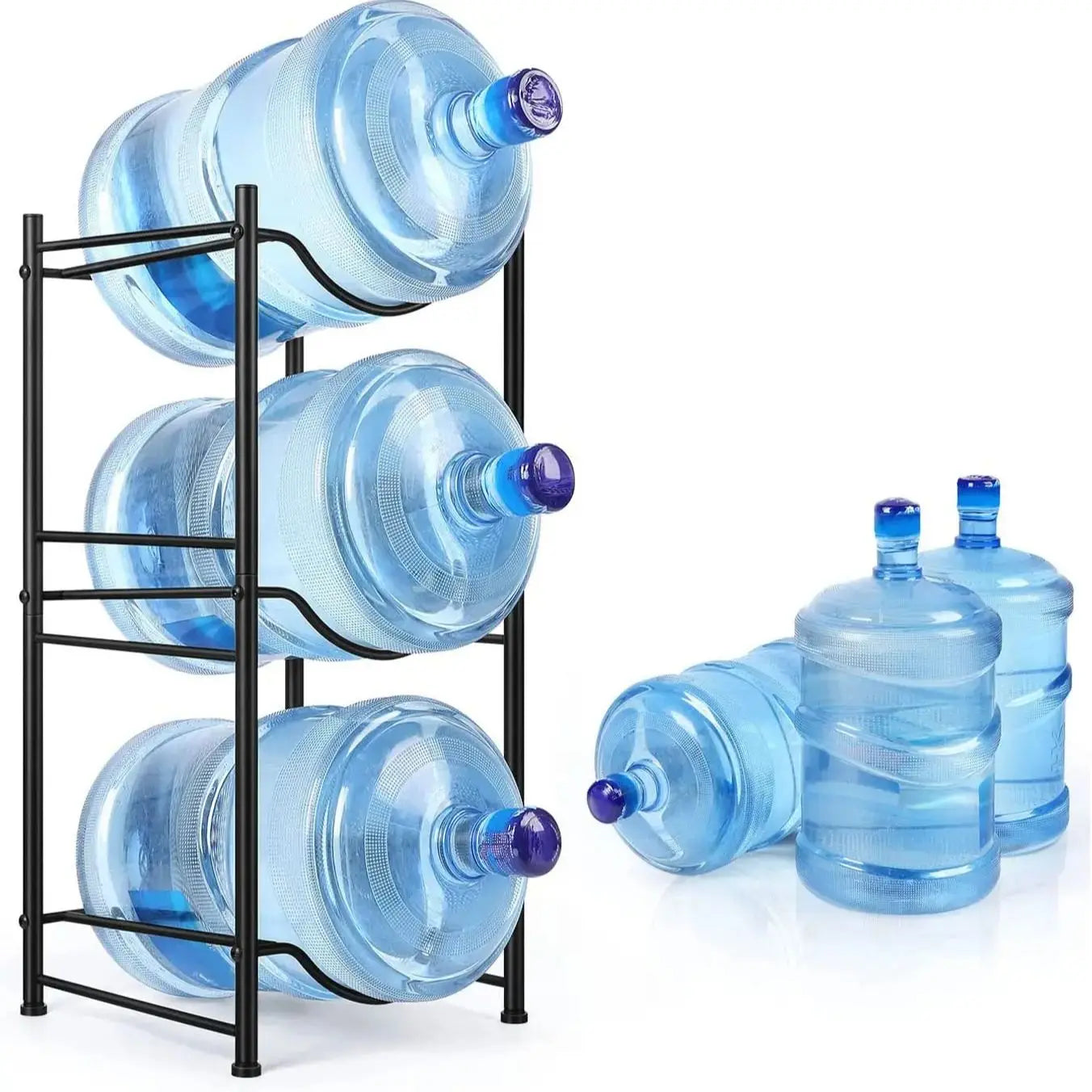 5 Gallon Water Bottle Jug Holder 3 Tier Heavy Duty Water Cooler Jug Storage Rack Detachable Gallon Water Jug Bottle Organizer