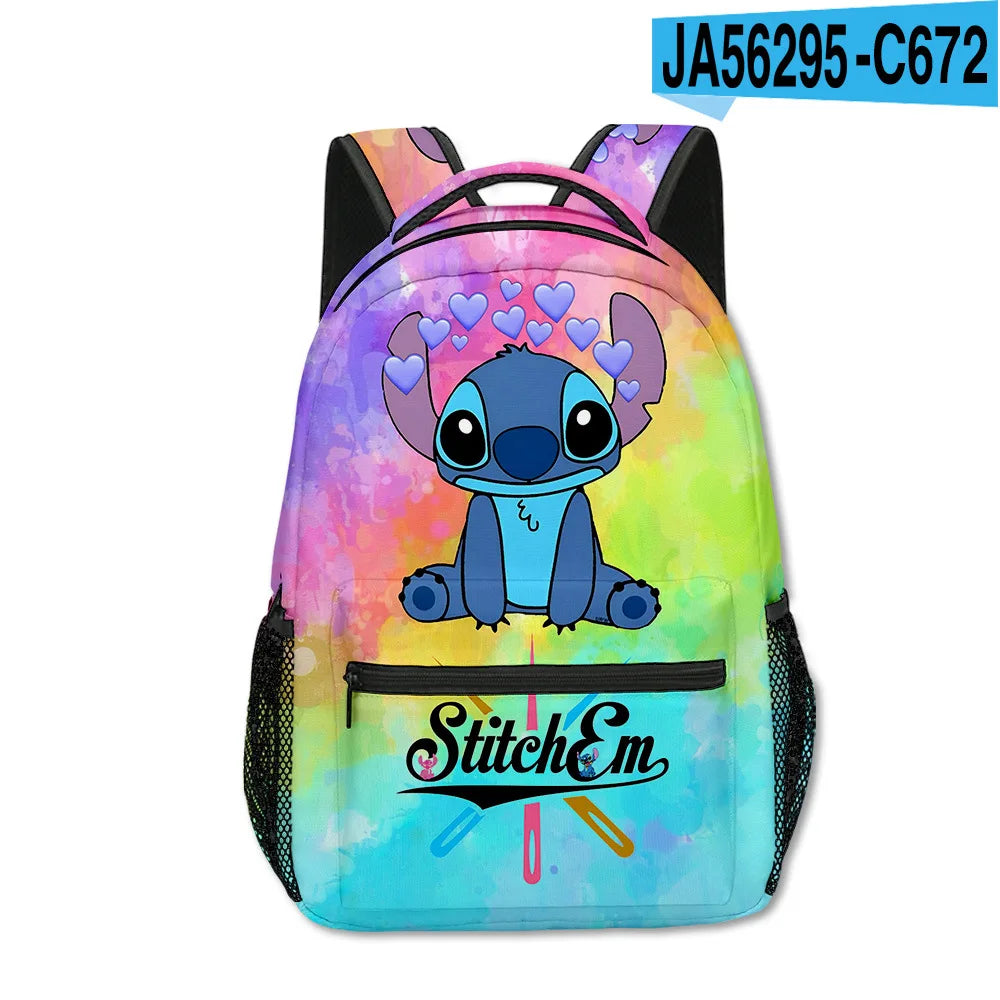 Stitch Primary School Student Anime Backpack Cartoon Large Capacity School Bag Printing Anime Kawaii Cartoon School Bag Mochila