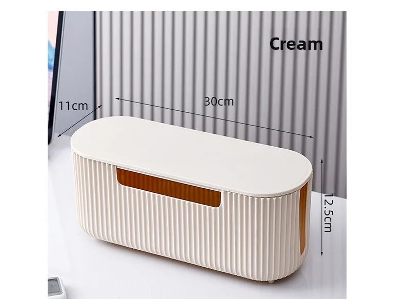 Creative Simple Wire Box Bamboo Wood Cover Cable Management Box Plug Board Storage Box Power Cord Charger Storage