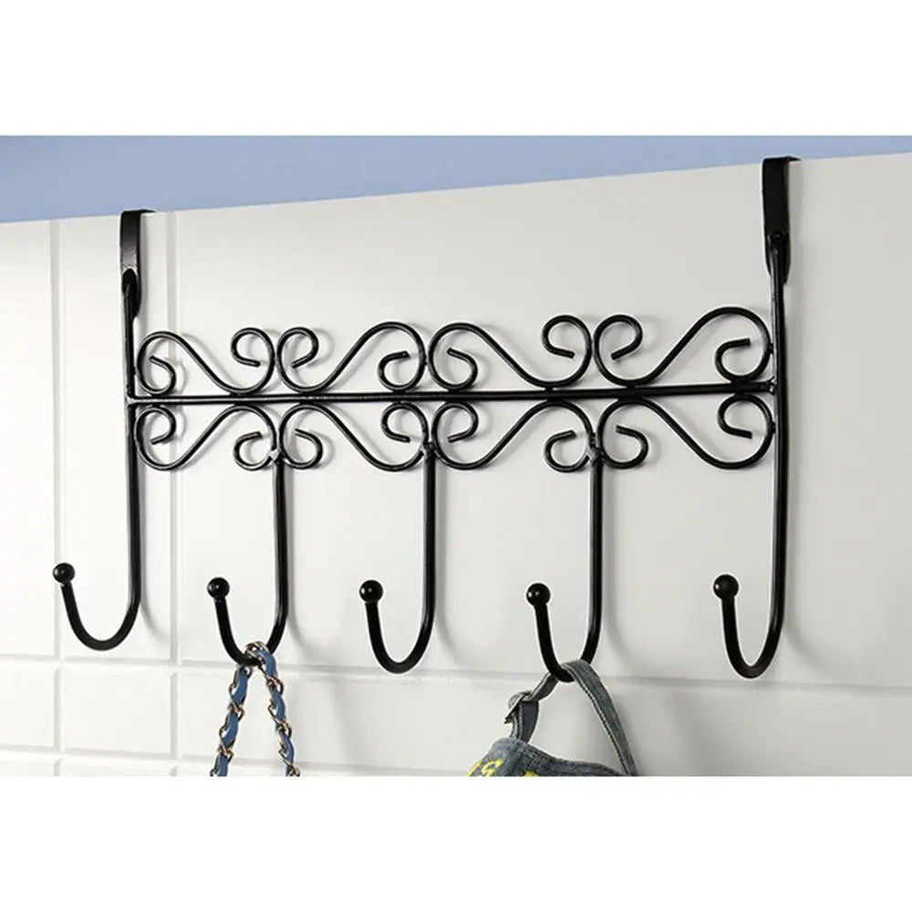Five Hooks Hooks Over Door Towel Clothes Hat Bag Over Door Bathroom Hanger Hanging Coat Cloth