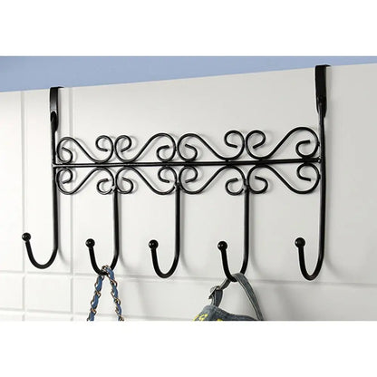 Five Hooks Hooks Over Door Towel Clothes Hat Bag Over Door Bathroom Hanger Hanging Coat Cloth
