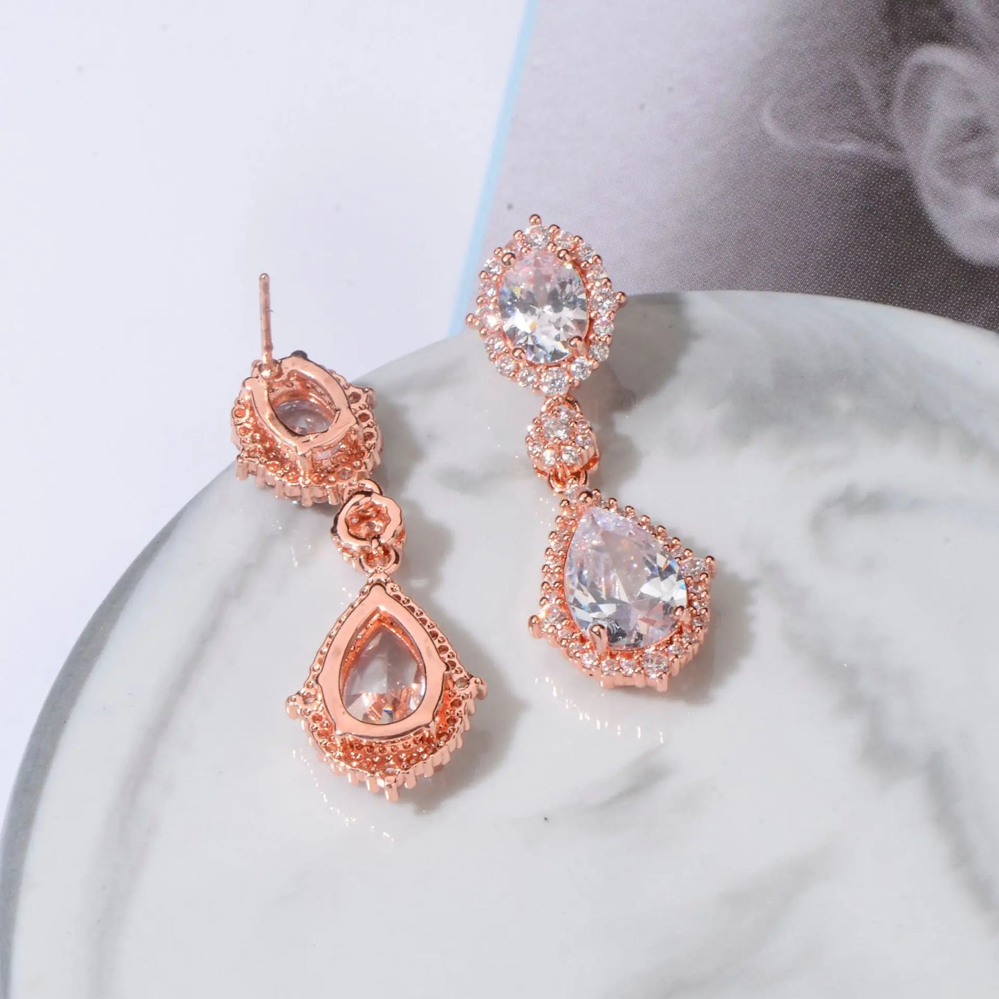 Fashion necklace accessories women's earring Jewelry sets bride's wedding zircon water drop girls earrings for women jewellery