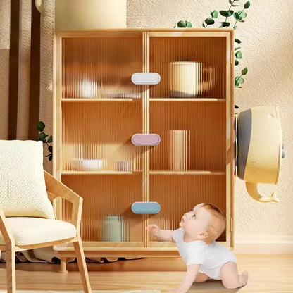 Children's Drawer Safety Latch Cabinet Door Protection Baby Anti Pinch Hand Invisible Lock Opposite Door Wardrobe Lock