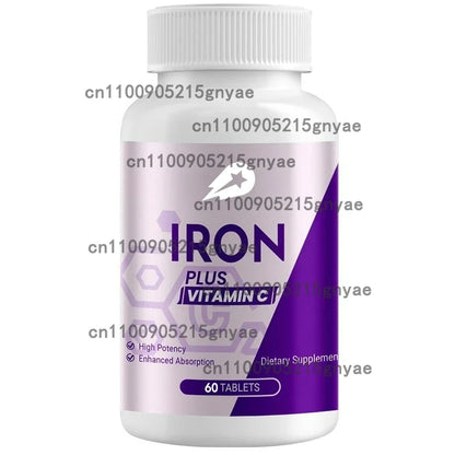 Iron Supplements for Women and Men, Containing Vitamin C,B12, Folate Hematopoietic Agents, and Iron Deficiency Energy
