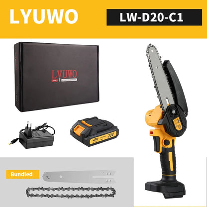 LYUWORechargeable Brushless Household Mini Electric Saw Handheld Saw Wood Cutting Saw Woodworking Saw Outdoor Electric Chain Saw