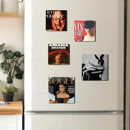 Singer A-Ariana Grande Fridge  Magnet Personalized Fridge Magnet Square Shape Fridge Refrigerator Wall Door Decoration