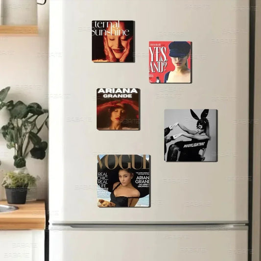 Singer A-Ariana Grande Fridge  Magnet Personalized Fridge Magnet Square Shape Fridge Refrigerator Wall Door Decoration