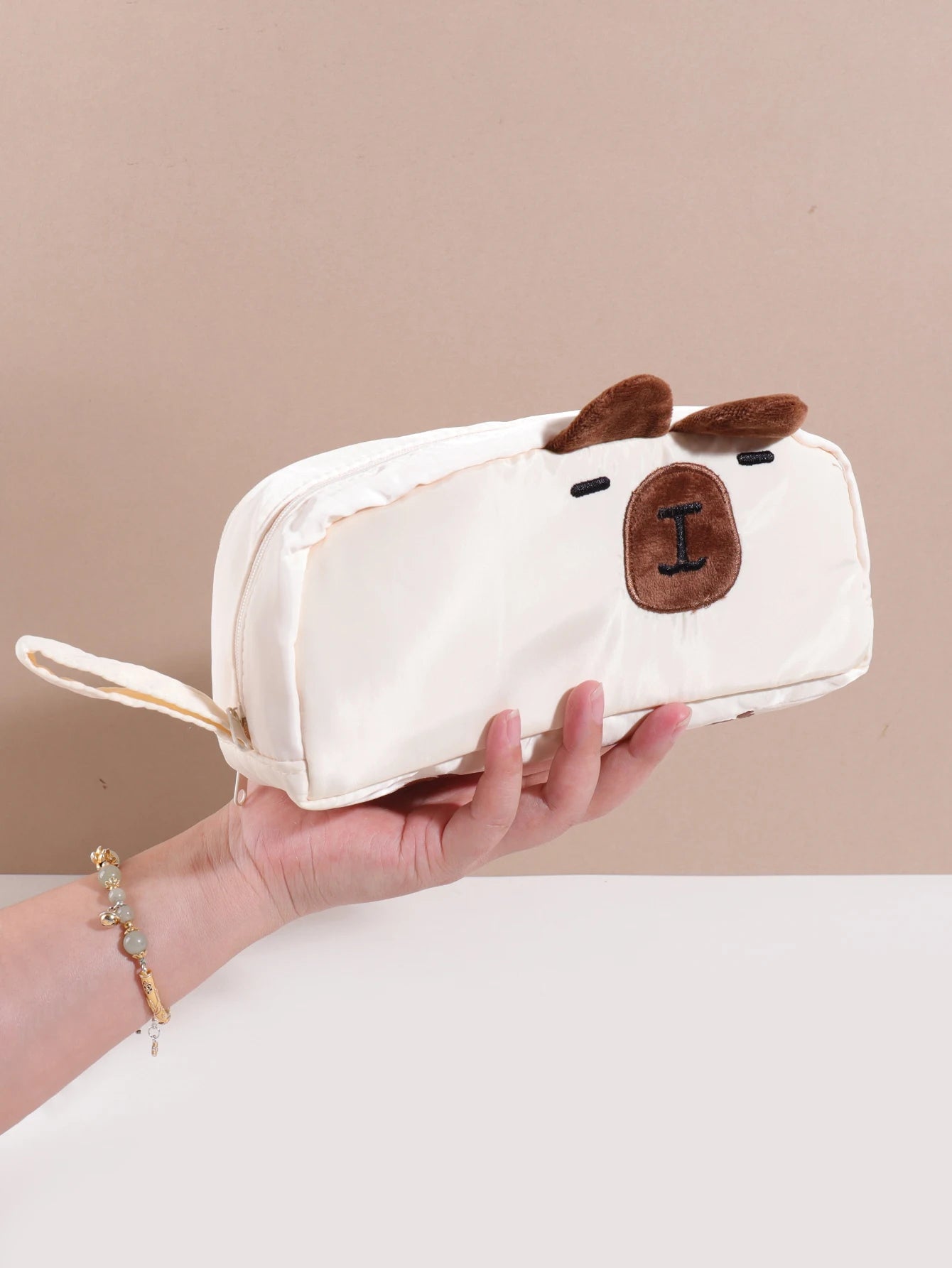 1 pc pencil case in the shape of a cute animal, cartoon-style, stylish and portable school supplies, back-to-school essentials