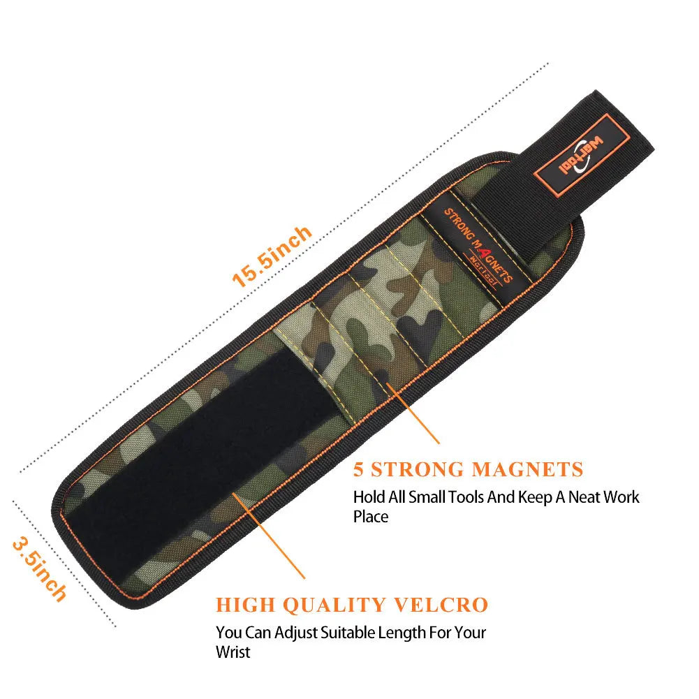 Magnetic Wristband with Super Strong Magnets Holds Screws, Nails, Drill Bit. Unique Wrist Support Design Cool Handy Gadget Gifts