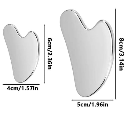 Facial Tool Gua Sha Board Beauty Skin Care Stainless Steel GuaSha Massage Tool Natural Universal Facial Silver Metal