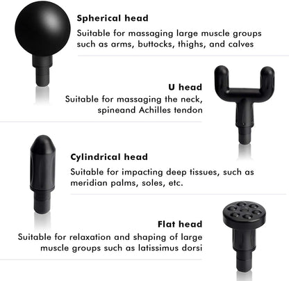 Massage Gun Portable Percussion Pistol Massager For Body Neck Deep Tissue Muscle Relaxation Gout Pain Relief Fitness