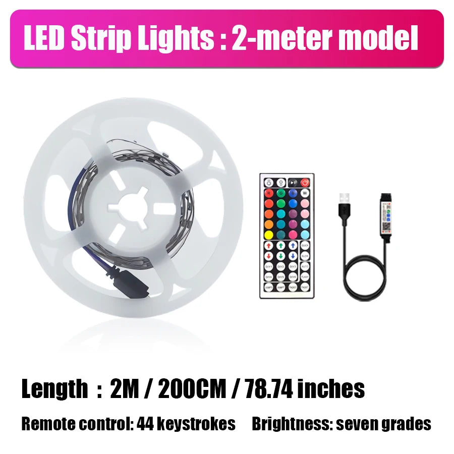 Smart LED Strip Lights, with Wireless Infrared Remote Control, Color Changing & Music Sync with App Control and Remote, USB Powe