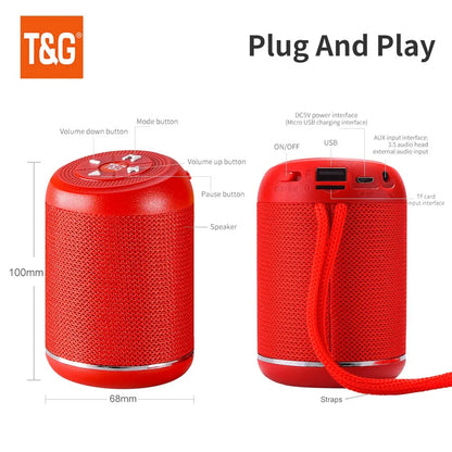 Bluetooth Speaker TG517 Portable Mini Wireless Soundbar for Outdoor Indoor Loudspeaker Support TF Card FM Radio IPX5 Waterproof