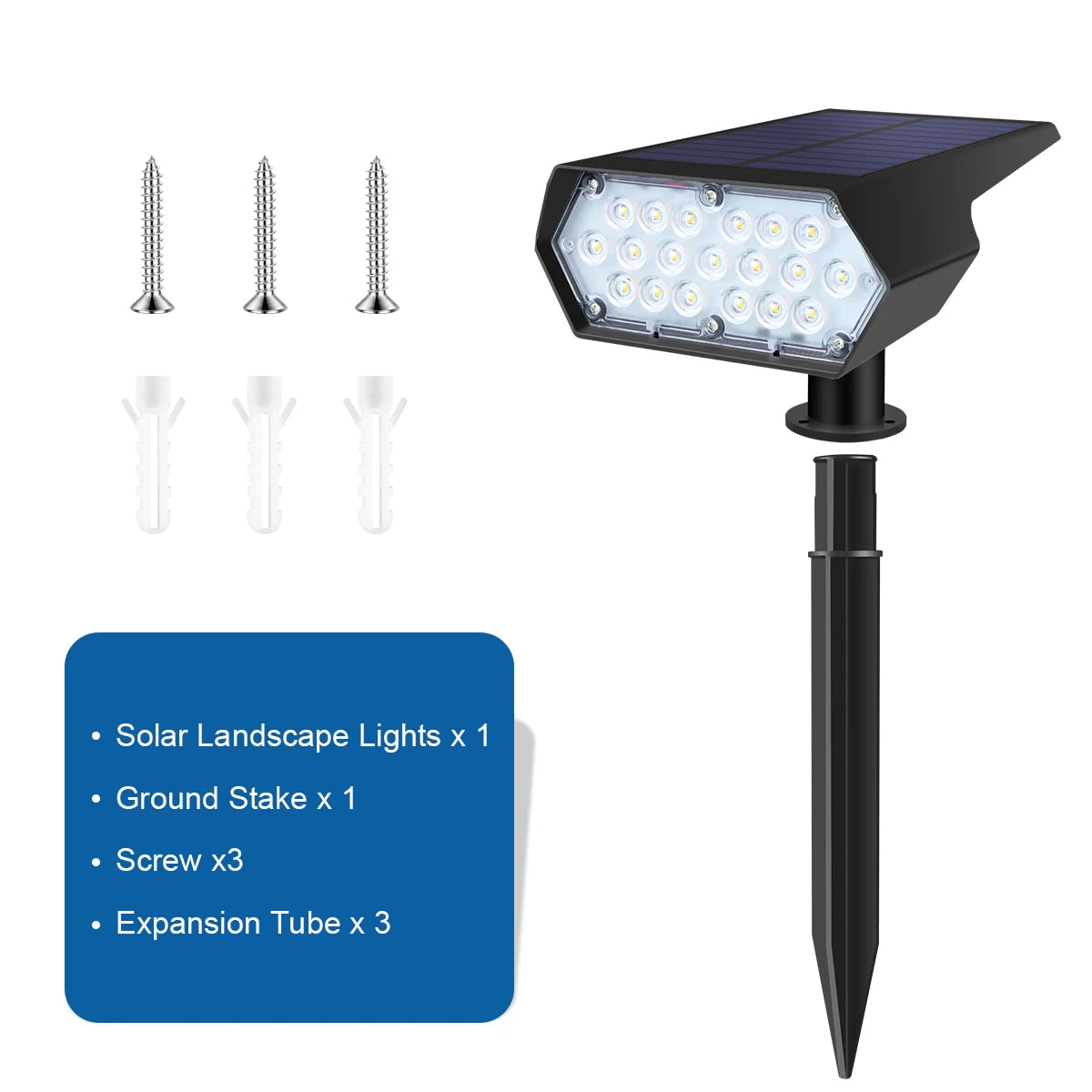 LED Outdside Lighting Light Sensor Garden Park Night Decor Lawn Pathway Solar Spotlight Walkawy Lamp White/Warm White Lights ﻿