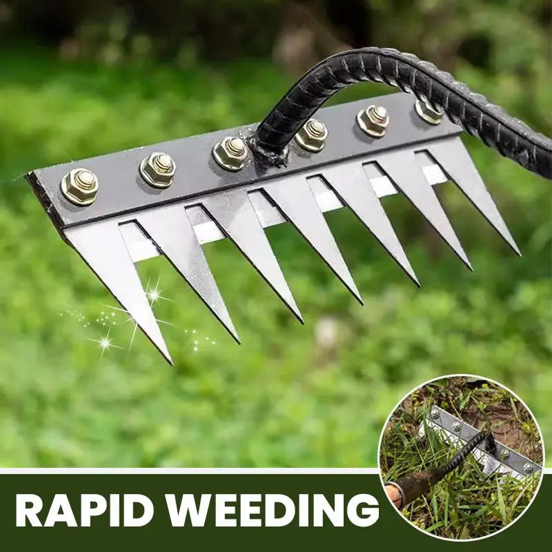 5/6/7/8 Teeth Agricultural Rake Soil Loosening Weeding Tool Manganese Steel Garden Weeding Rake Multi-use Agricultural Straw Hoe