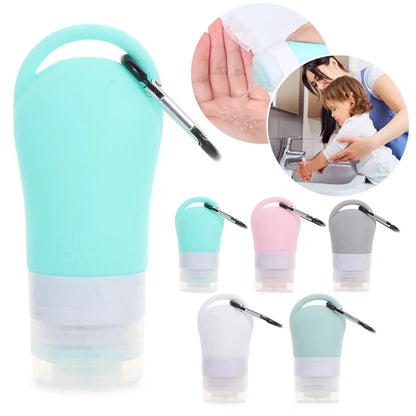 Travel Bottle Leakproof Silicone Refillable Squeezable Travel Tube with Keychain Hook for Cosmetic Toiletry Shampoo
