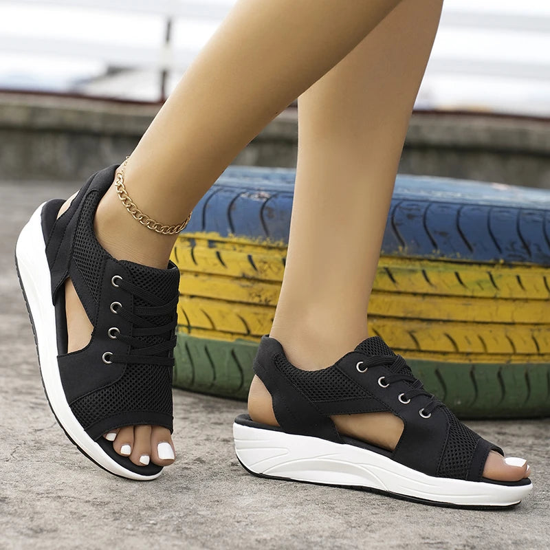 Women Sandals New Lady Platform Chunky Sandals Comfortable Women's Sandals Open Toe Casual Summer Sports Shoes Plus Size 43