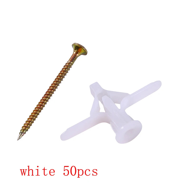50/100Pcs Expansion Drywall Anchor Kit With Screws Self Drilling Wall Home Pierced Special For Nylon Plastic Gypsum Board 앙카