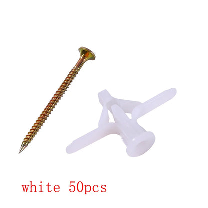 50/100Pcs Expansion Drywall Anchor Kit With Screws Self Drilling Wall Home Pierced Special For Nylon Plastic Gypsum Board 앙카