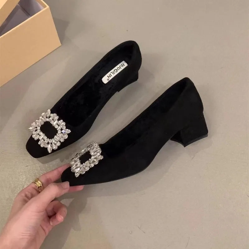 African Woman Shoe 2024 Casual Heels Square Toe Sexy Pump Chunky Sandals Basketball Platform Burgundy Straps Latest Retro